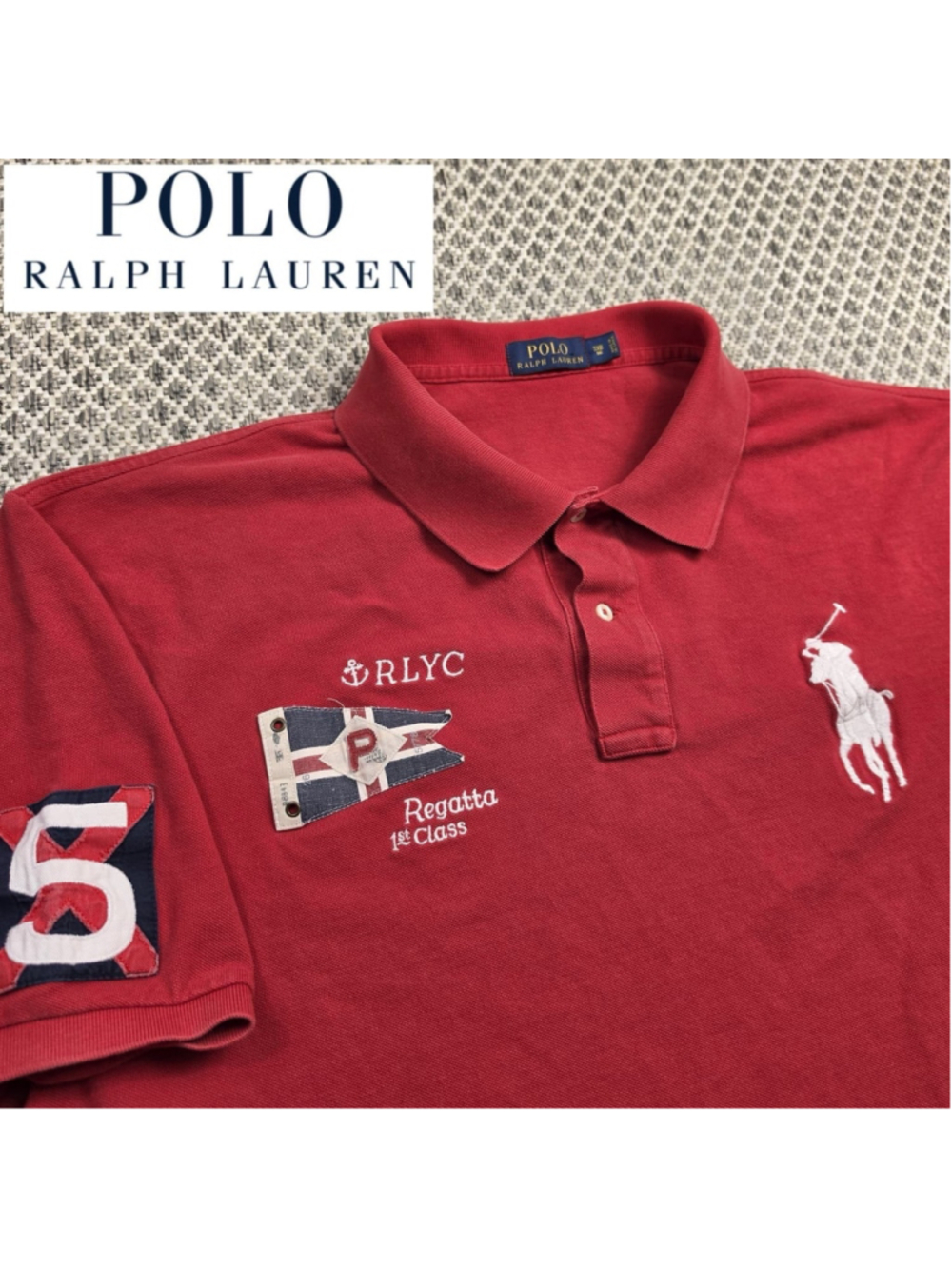 Polo Ralph Lauren Polo Shirt Mens 3XLT Red Big Pony Regatta Nautical Sailing